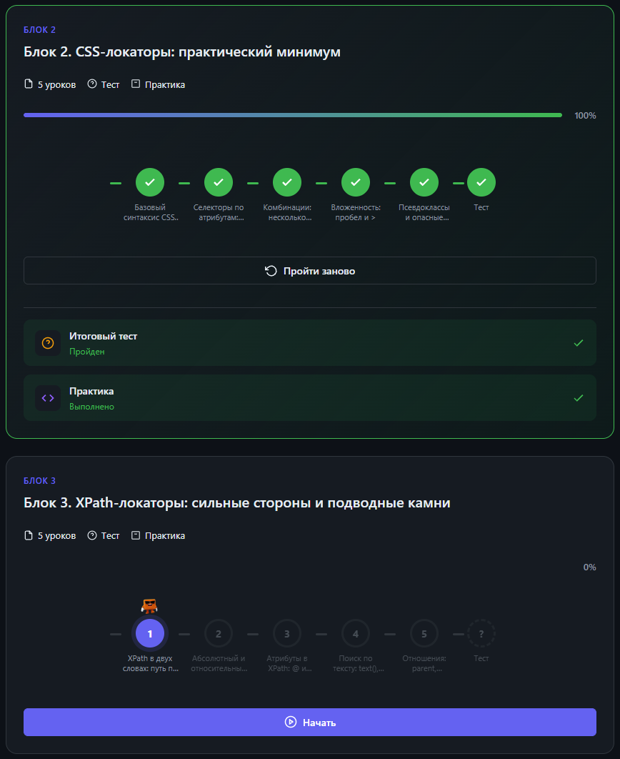 bonaqa — структура курса и Learning Path